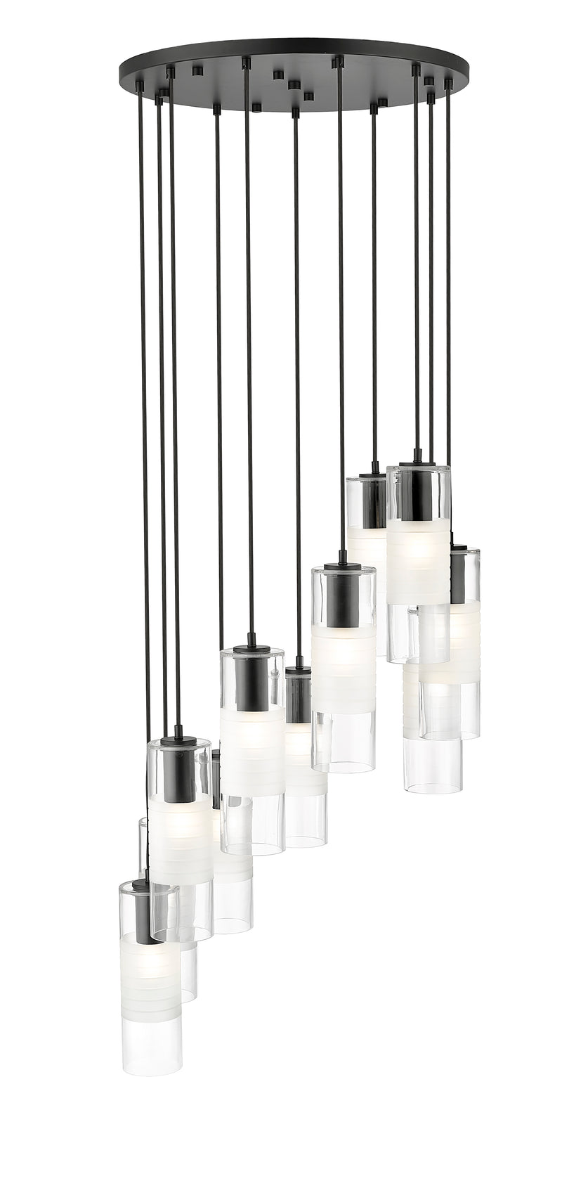 Alton 11 Light 24" Pendant in Matte Black