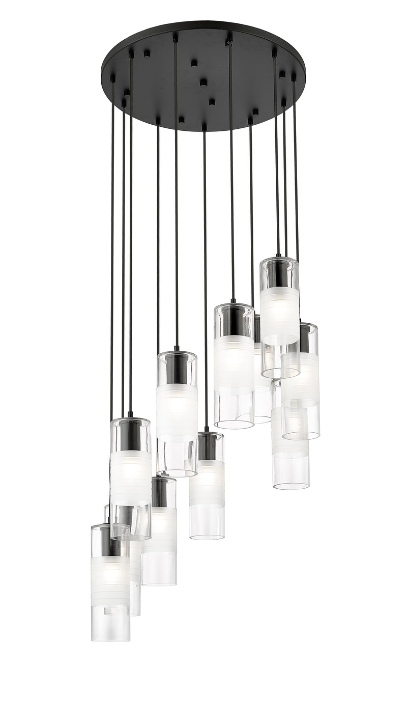 Alton 11 Light 24" Pendant in Matte Black