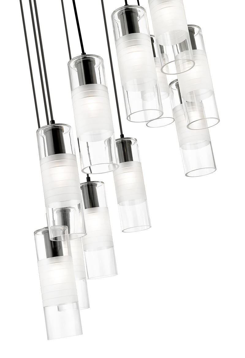 Alton 11 Light 24" Pendant in Matte Black