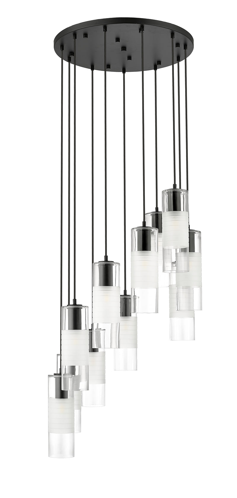 Alton 11 Light 24" Pendant in Matte Black
