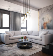 Alton 11 Light 24" Pendant in Modern Gold in a room setting