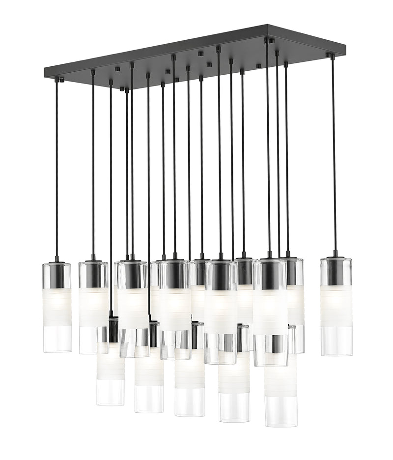Alton 17 Light 42" Linear Pendant in Matte Black