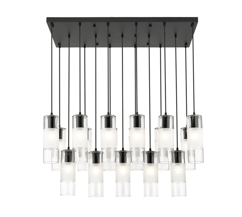 Alton 17 Light 42" Linear Pendant in Matte Black