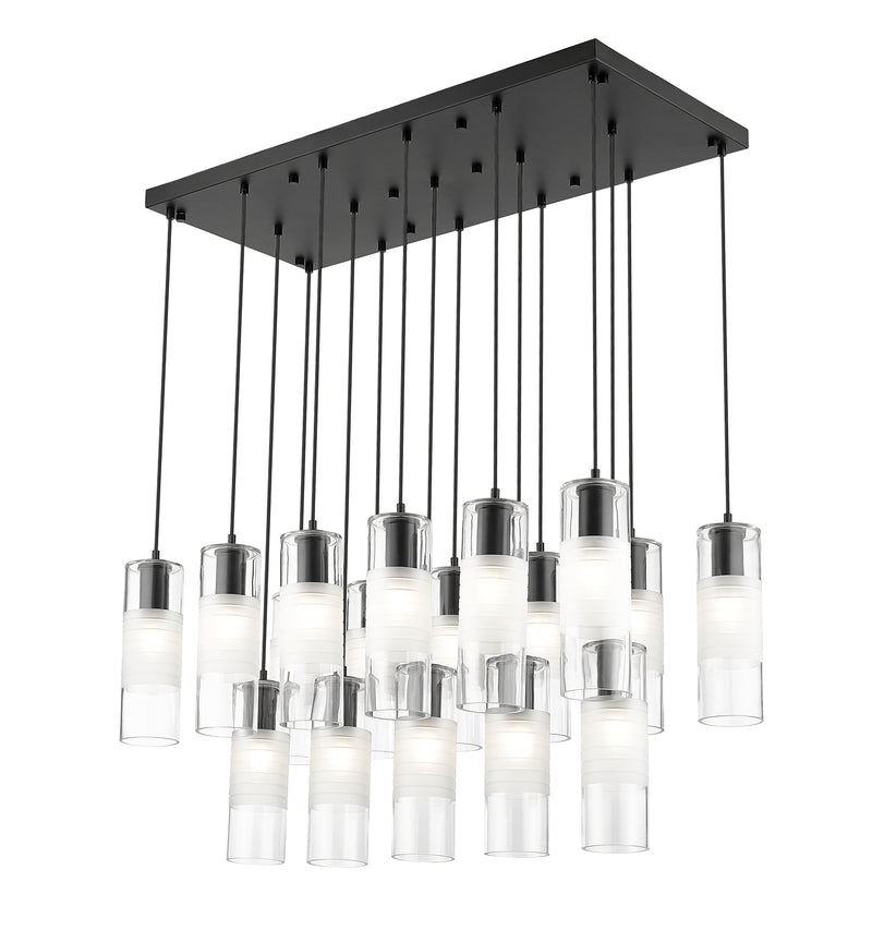 Alton 17 Light 42" Linear Pendant in Matte Black