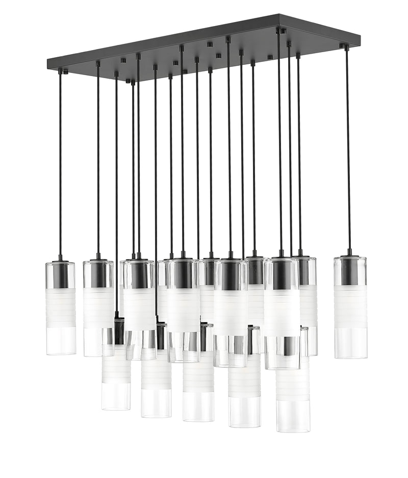 Alton 17 Light 42" Linear Pendant in Matte Black