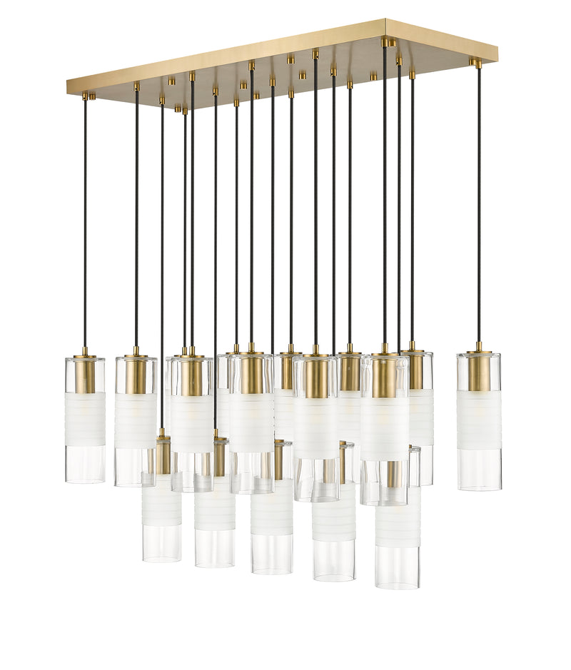Alton 17 Light 42" Linear Pendant in Modern Gold
