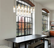 Alton 17 Light 42" Linear Pendant in Modern Gold in a room setting