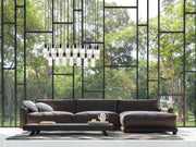 Alton 23 Light 54" Linear Pendant in Matte Black in a room setting