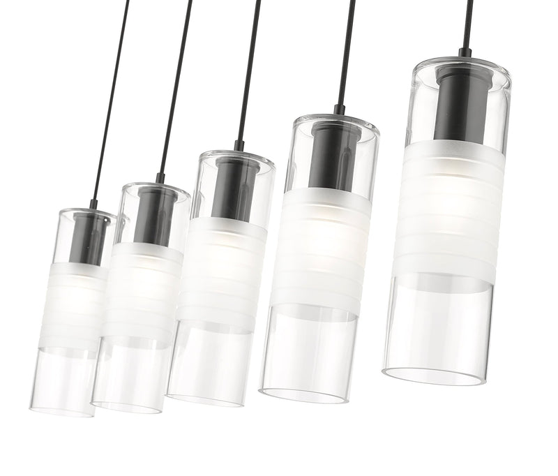 Alton 5 Light 42" Linear Pendant in Matte Black