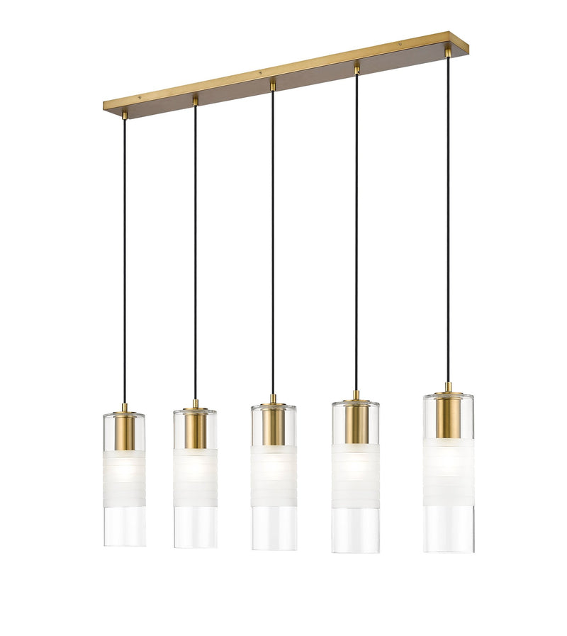 Alton 5 Light 42" Linear Pendant in Modern Gold