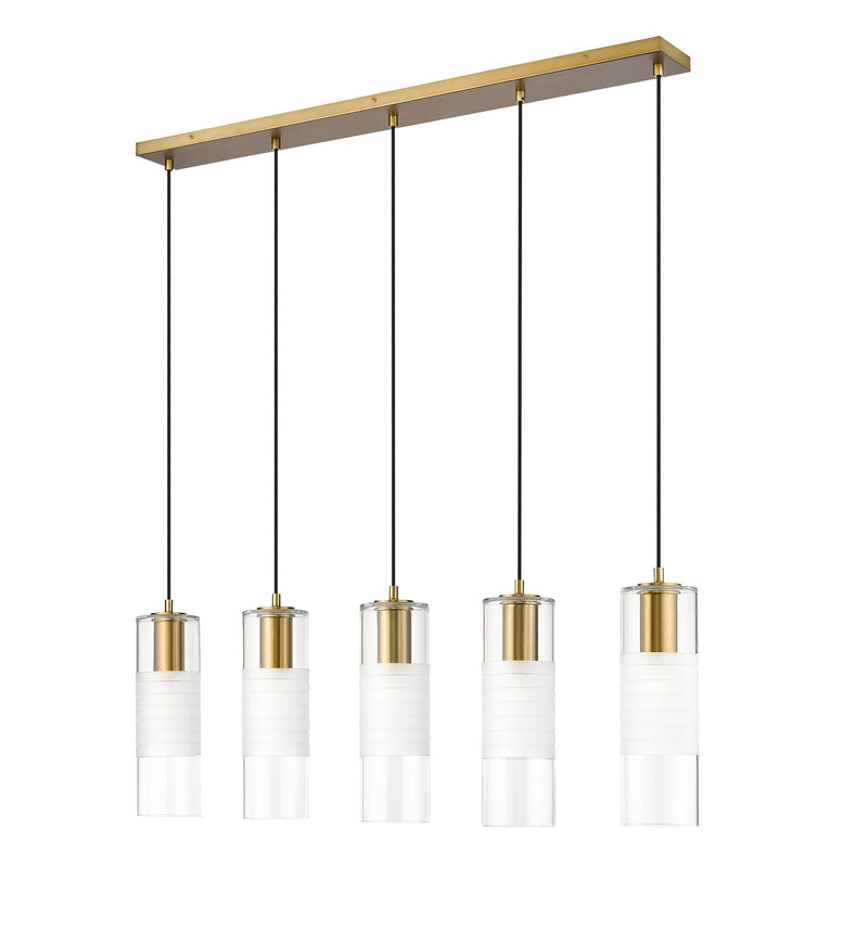 Alton 5 Light 42" Linear Pendant in Modern Gold