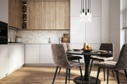 Alton 5 Light 12" Pendant in Matte Black in a room setting