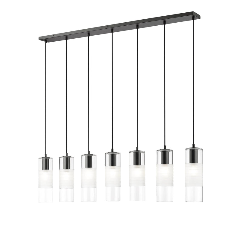 Alton 7 Light 54" Linear Pendant in Matte Black