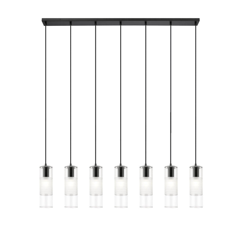 Alton 7 Light 54" Linear Pendant in Matte Black