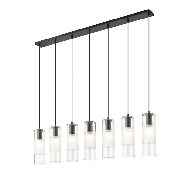 Alton 7 Light 54" Linear Pendant in Matte Black