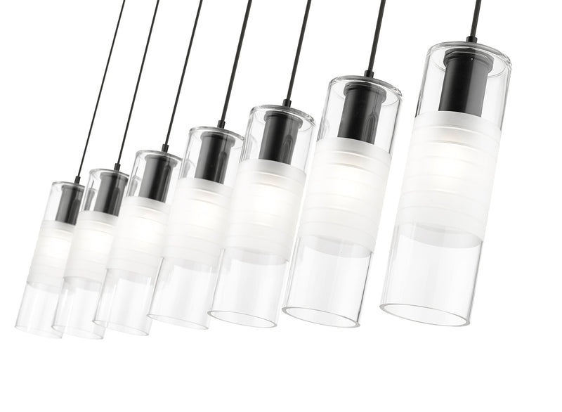 Alton 7 Light 54" Linear Pendant in Matte Black