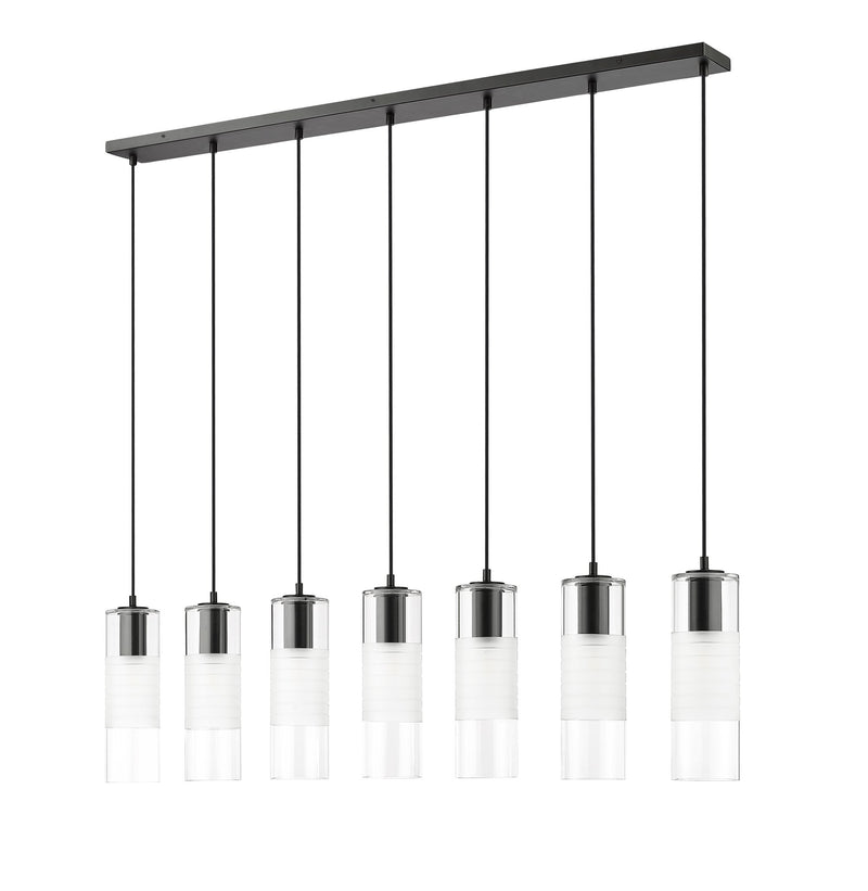 Alton 7 Light 54" Linear Pendant in Matte Black