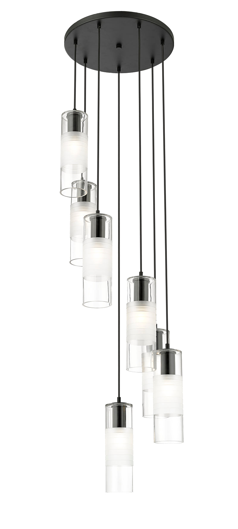 Alton 7 Light 18" Pendant in Matte Black
