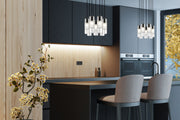 Alton 7 Light 18" Pendant in Matte Black in a room setting