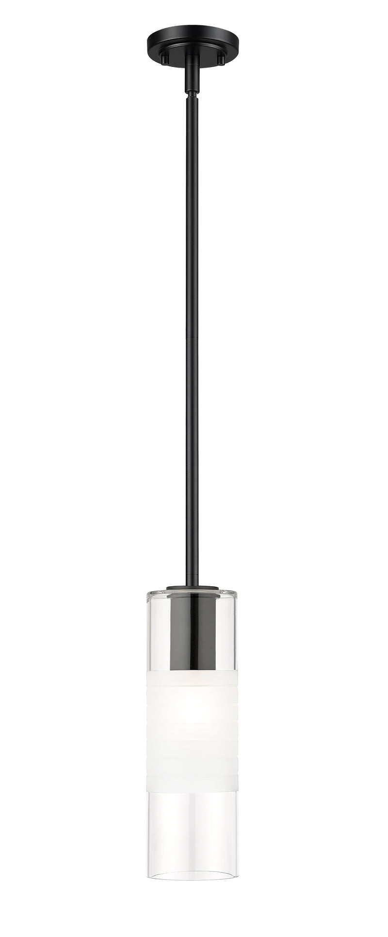 Alton 1 Light 4.75" Pendant, Rod Mount, Matte Black in Matte Black