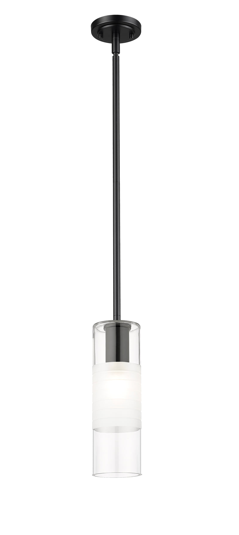 Alton 1 Light 4.75" Pendant, Rod Mount, Matte Black in Matte Black