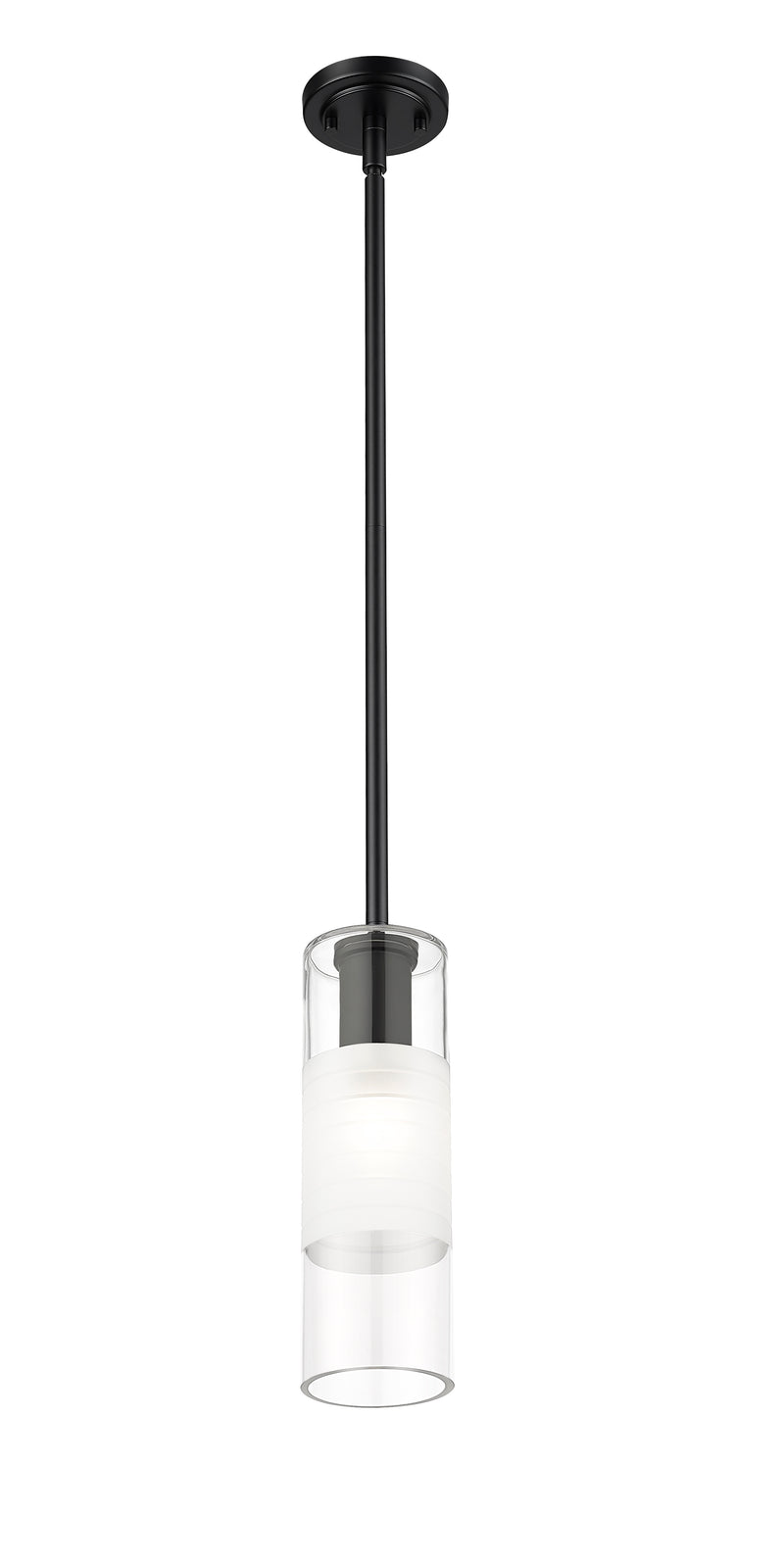 Alton 1 Light 4.75" Pendant, Rod Mount, Matte Black in Matte Black