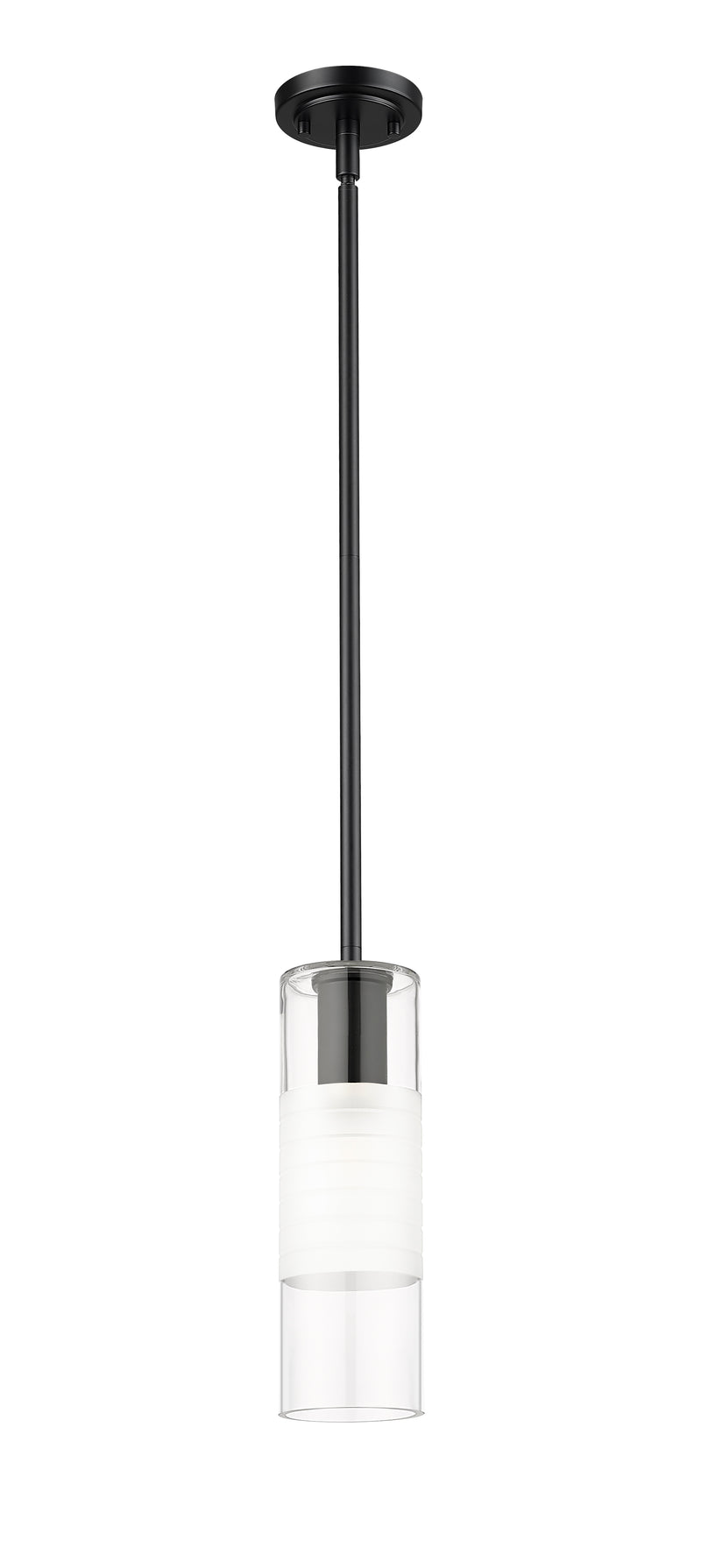 Alton 1 Light 4.75" Pendant, Rod Mount, Matte Black in Matte Black