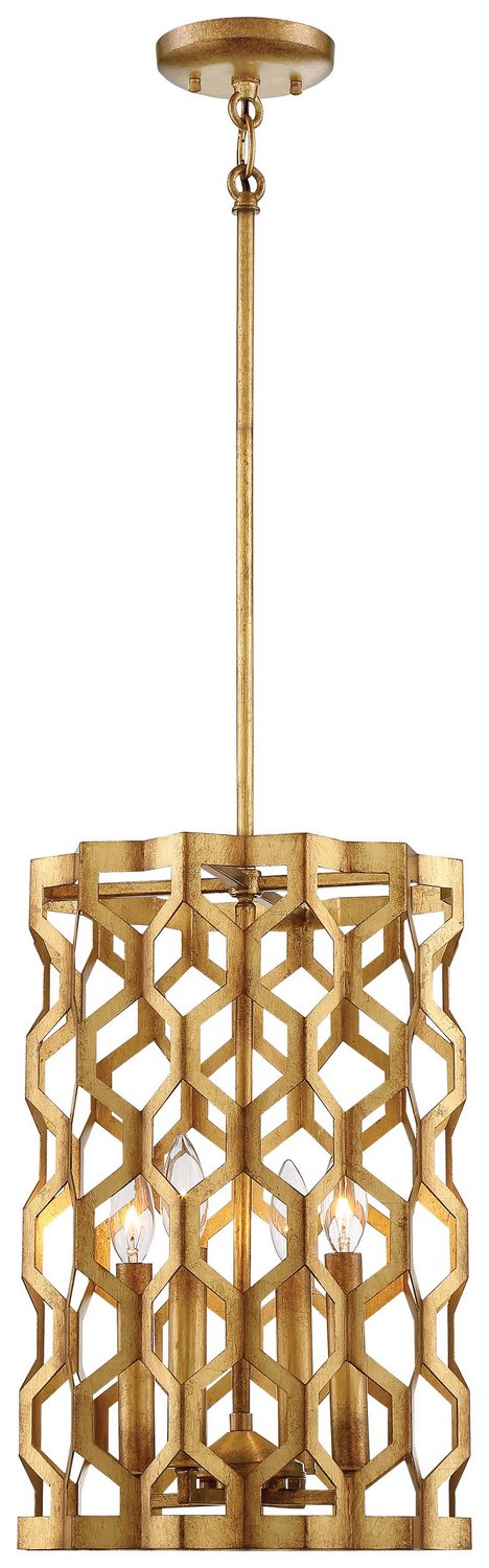Coronade 4-Light Pendant in Pandora Gold Leaf