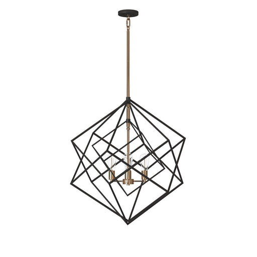 Artistry 4-Light Chandelier in Matte Black and Harvest Brass