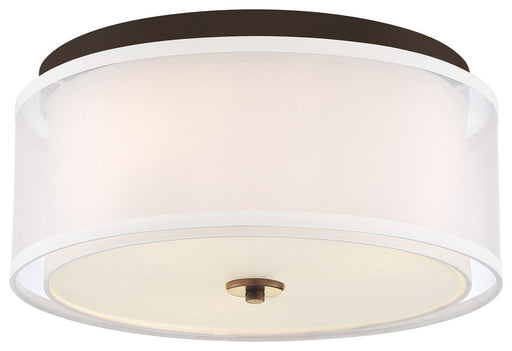 Studio 5 3-Light Flush Mount in Painted Bronze w/Natural Brushed Brass