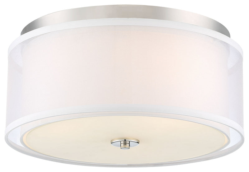 Studio 5 Flush Mount in Polished Nickel with Fabric Shade