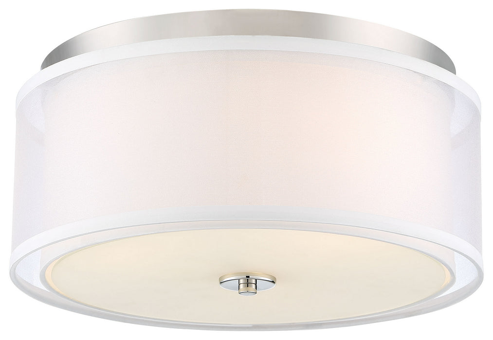 Studio 5 Flush Mount in Polished Nickel with Fabric Shade