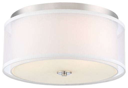Studio 5 Flush Mount in Polished Nickel with Fabric Shade