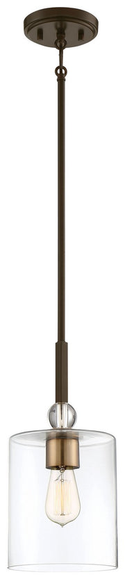 Studio 5 Large Mini Pendant in Painted Bronze w/Natural Brushed Brass
