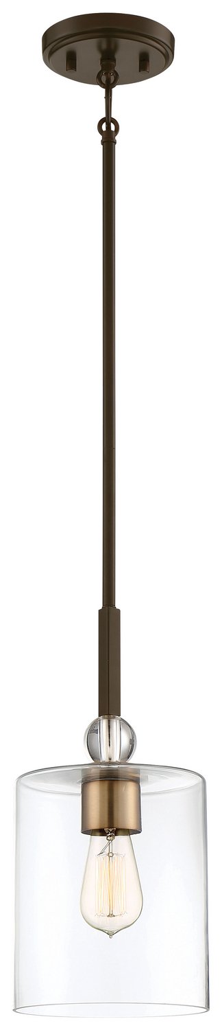 Studio 5 Large Mini Pendant in Painted Bronze w/Natural Brushed Brass