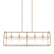 Aubrey 5-Light Linear Chandelier in Aged Brass