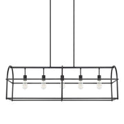 Aubrey 5-Light Linear Chandelier in Matte Black