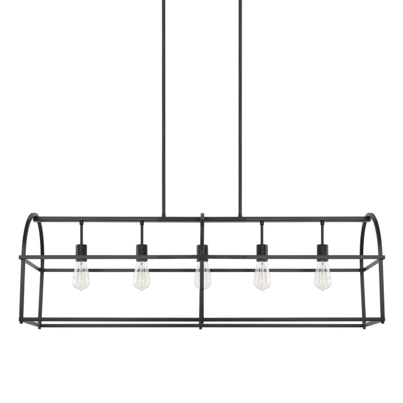 Aubrey 5-Light Linear Chandelier in Matte Black