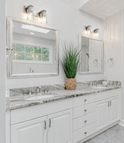 Titus 2 Light 16" Vanity in Brushed Nickel in a room setting