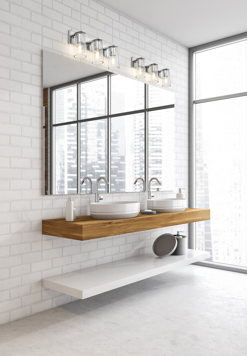 Titus 3 Light 24" Vanity in Chrome in a room setting