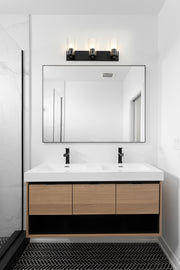 Titus 3 Light 24" Vanity in Matte Black in a room setting