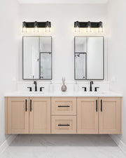 Titus 3 Light 24" Vanity in Matte Black in a room setting