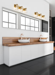 Titus 3 Light 24" Vanity in Modern Gold in a room setting