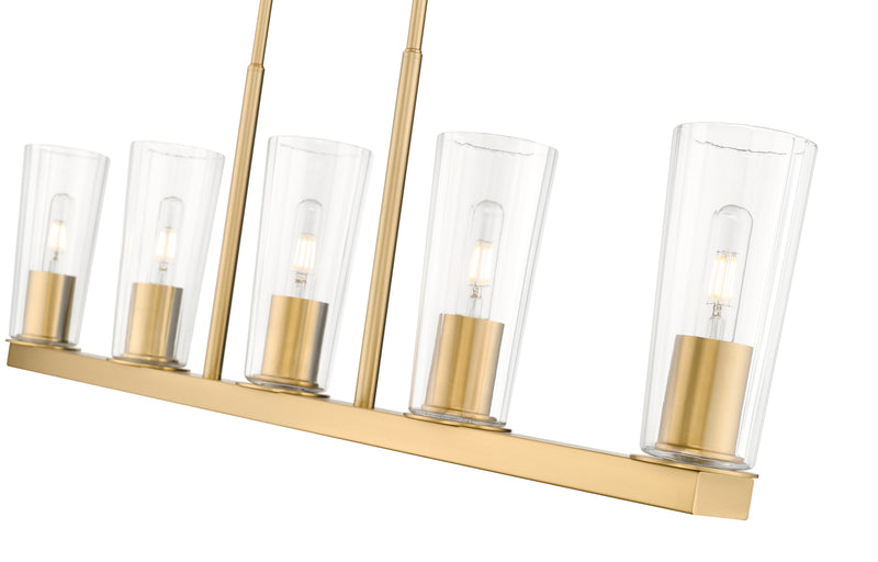 Titus 5 Light 44" Linear Pendant in Modern Gold