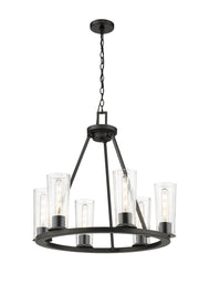 Titus 6 Light 26" Chandelier in Matte Black