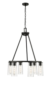 Titus 6 Light 26" Chandelier in Matte Black