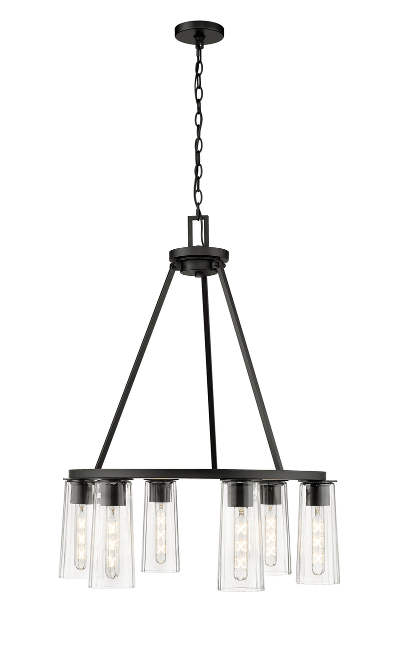 Titus 6 Light 26" Chandelier in Matte Black