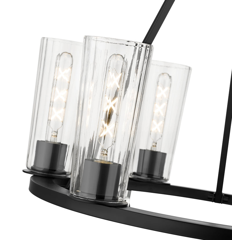 Titus 6 Light 26" Chandelier in Matte Black