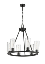 Titus 6 Light 26" Chandelier in Matte Black