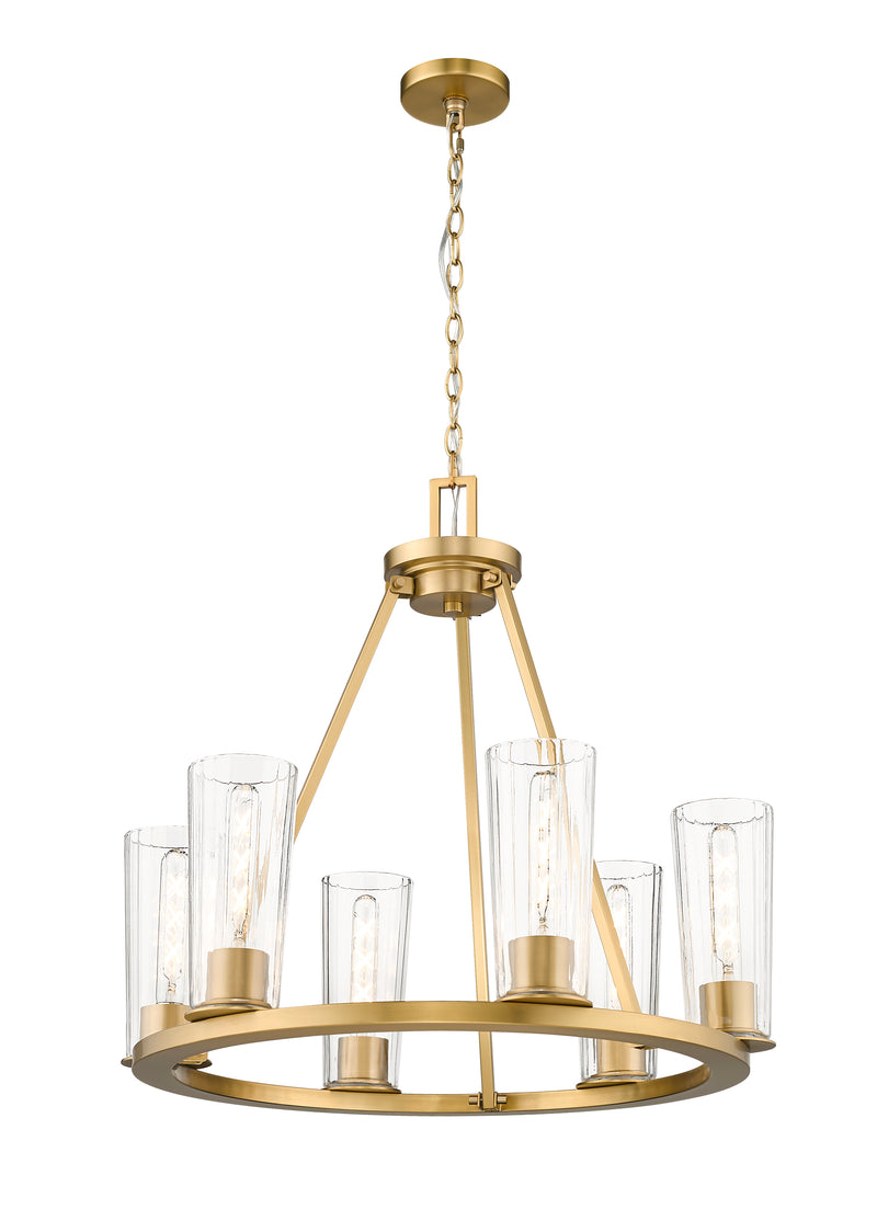 Titus 6 Light 26" Chandelier in Modern Gold